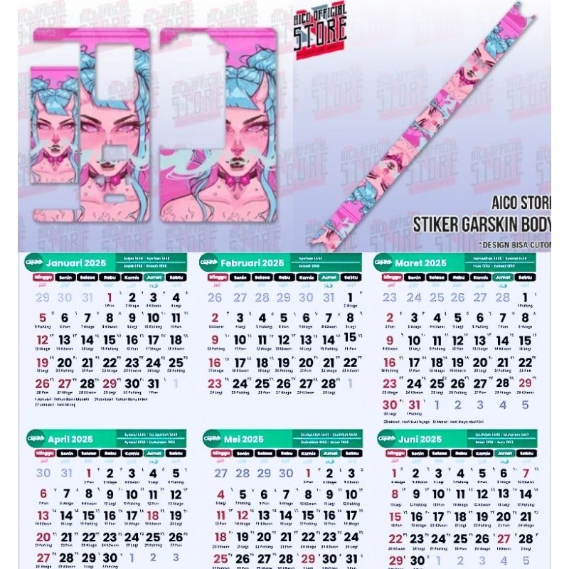 

Get2pcs Kalender Baru Tahun 2025 B80 23 Garskin Casing Motif Dan Bisa Custom Bayar Ditempat