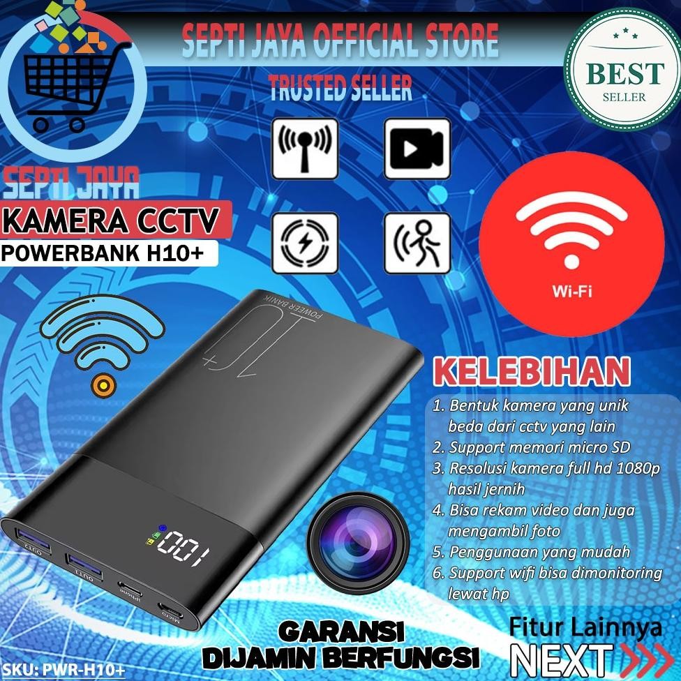 Spy IP Camera Powerbank H10+ WIFI HD 1080P Power bank 10000mAh Kamera Powerbank H10 FULL HD 1080P Re