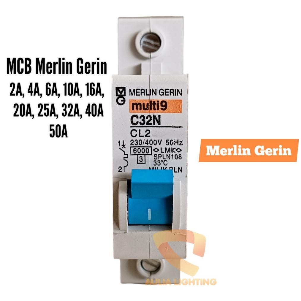 MCB MULTI9 2A 4A 6A 10A 16A 20A 25A 32A 40A 2 AMPERE MERLIN GERIN PLN 450W CL2 SPLN BREKER DiM