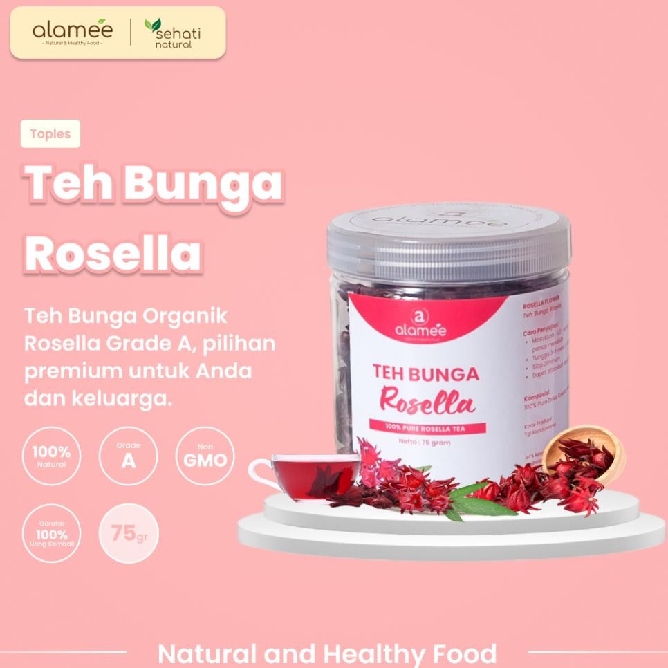 

Teh Bunga Rosella Tea Siap Saji Seduh Sehat Organic Organik Alami Teh Seduh Siap Minum 75Gr