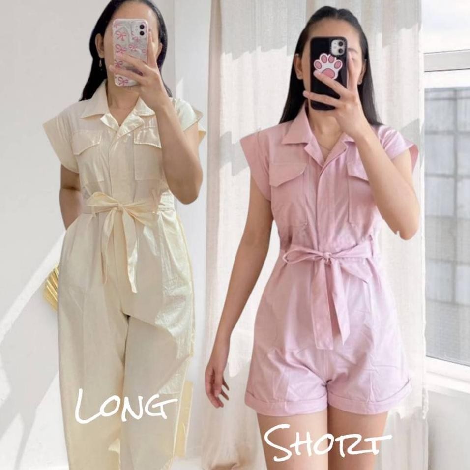 Katun Preorder 992.1071 Agatha Jumpsuit Overall Jumper Kodok Wanita Kekinian Korea Korean Style Hija