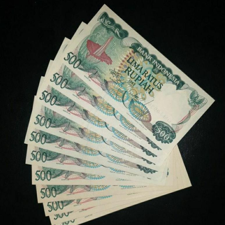 Uang Kuno 500 Bunga Bangkai (Gress Aunc-UNC) DiM