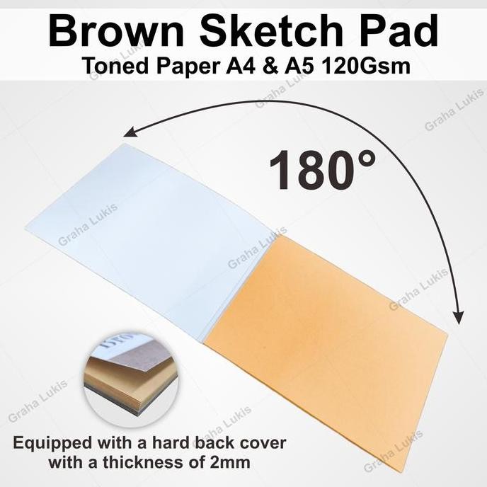 

Brown Sketchbook / Sketch Pad - Toned Paper A4 / A5 120 GSM - A4