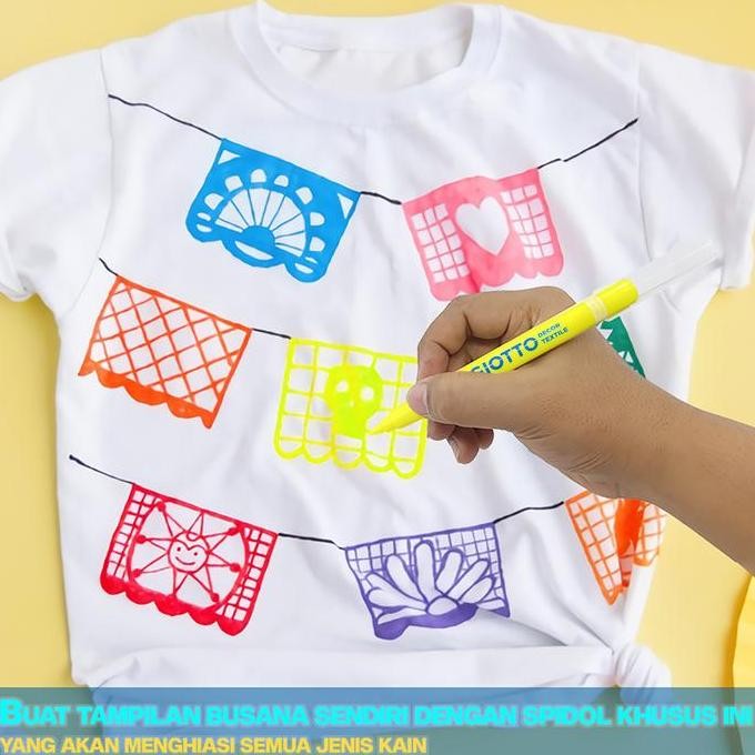 

GIOTTO Spidol Kain Permanent 1 Pcs Decor Textile Water Based Alat Mewarnai Kain LYR-496003 Neon Color