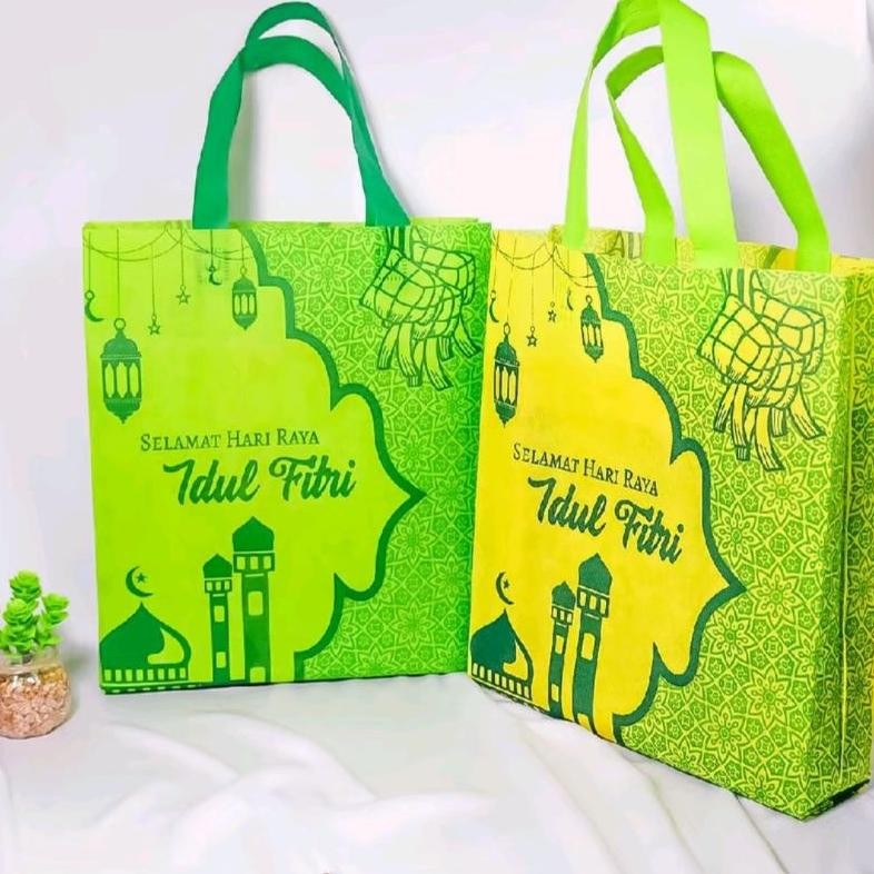 

er-56 ul-64 Isi 12 Pcs Tas Kain Lebaran Idul Fitri Ukuran 30x40x10 Goodiebag Kantong Totebag Hampers Parcel THR Termurah Terlaris