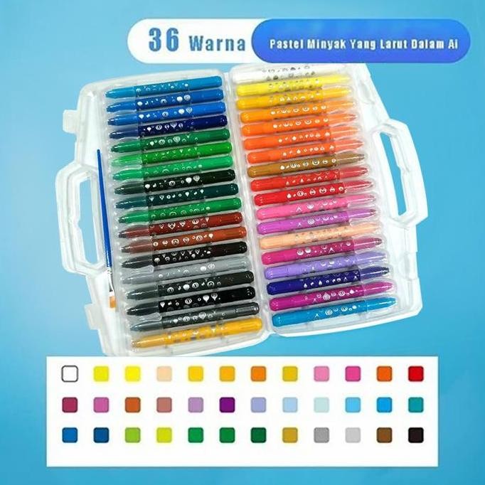 

Crayon Mata Besar Sedang Crayon Original 12/24/36 Warna Water Soluable Crayon Krayon Mewarnai