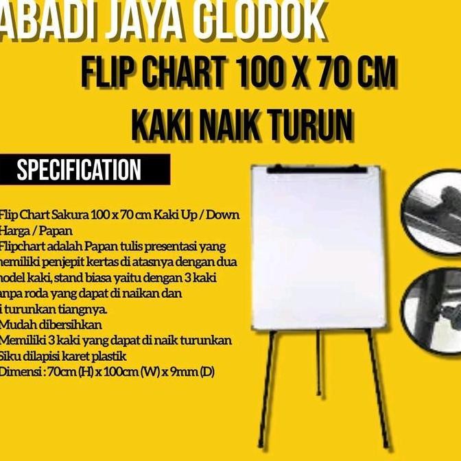 

Flip Chart 100 X 70 Cm Kaki Naik Turun New Stok