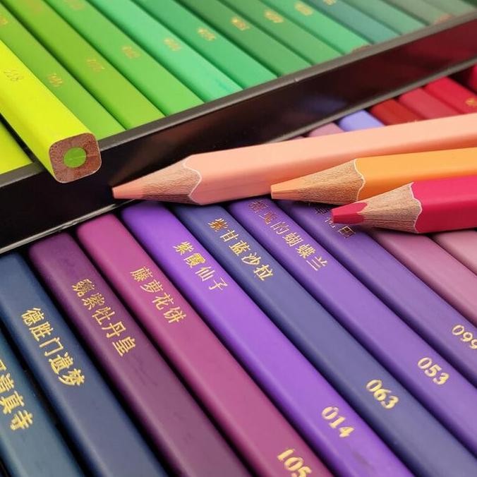 

Brutfuner 120 colors Professional Oil Color Square Pencils Set TinBox