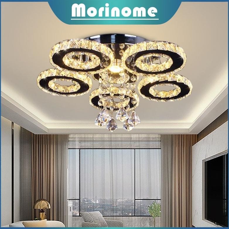 Lampu Hias Ruang Tamu nimalis Modern Lampu Kristal Gantung Mewah Lampu Tidur 5 Rings Lampu LED Lampu