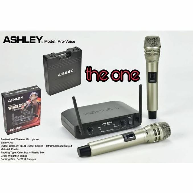 BARU ASHLEY MIC WIRELESS PRO VOICE 1 HANDLE ORIGINAL - MIKROFON NIRKABEL KARAOKE