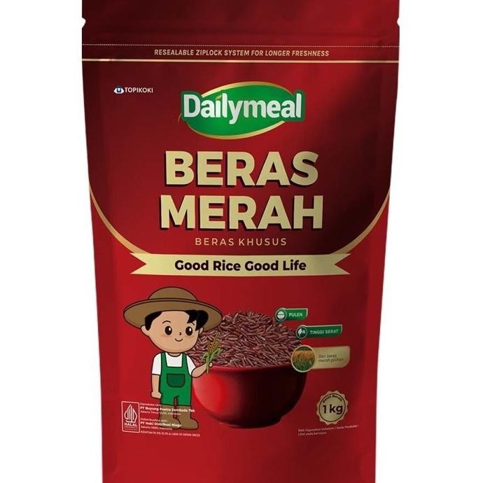 

Dailymeal Beras Nasi Merah Pouch 1 Kg Pulen Bebas Gula