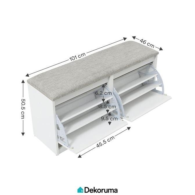 DEKORUMA KEIJI RAK SEPATU LAYER PUFF DENGAN TEMPAT DUDUK / BENCH
