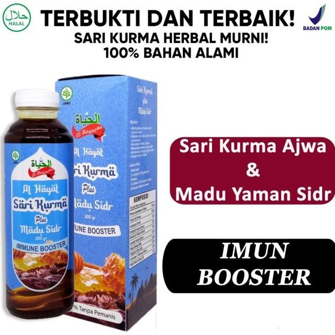 

TERMURAH SARI KURMA + MADU SIDR AL HAYAT 300G | IMUN BOOSTER ANTI VIRUS ALAMI