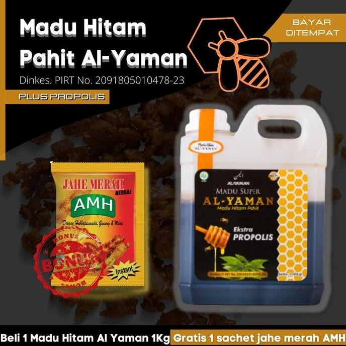 

TERMURAH MADU HITAM PAHIT AL YAMAN + PROPOLIS | MADU HERBAL CEGAH DBD & THYPUS