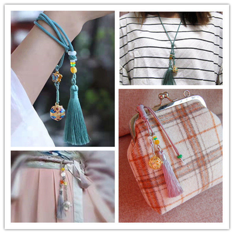  Aksesori Tas Gelang Wanita Gaya Kuno, Tassel Berwarna-warni, Unik untuk Pakaian Tradisional
