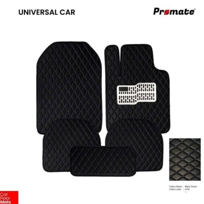 Karpet Lantai Mobil Universal 7D Toyota Yaris Promate Leather 2 Lapis All Black Original