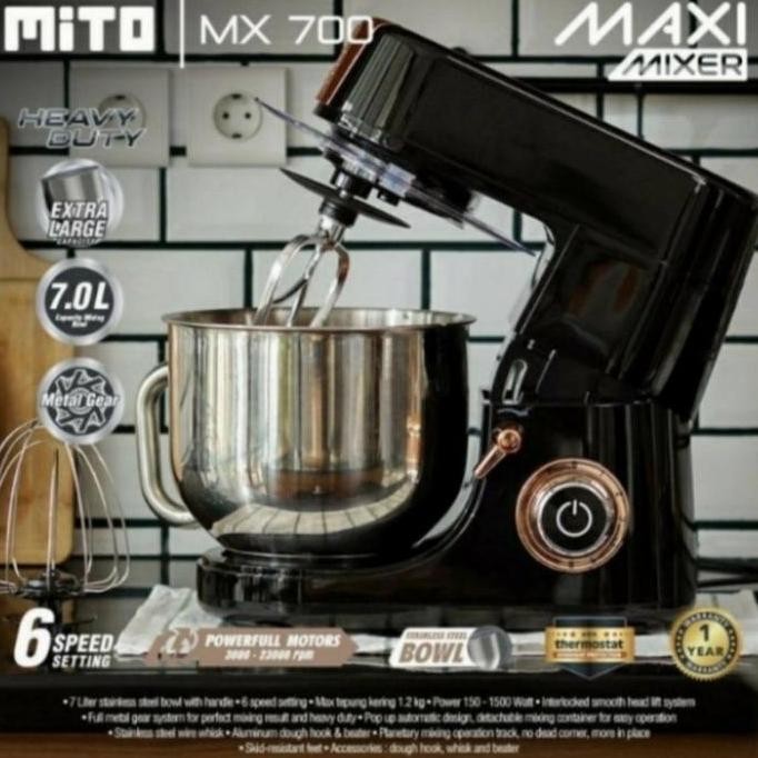 Mito Mx 700 Mitochiba Stand Mixer Mx700 Hitam Putih Donat Mie B Slv New Stok