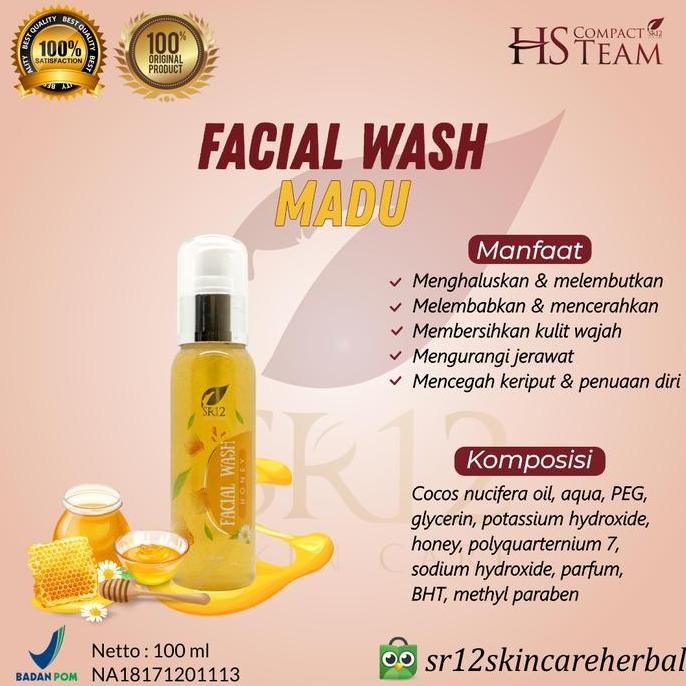 

TERMURAH FACIAL WASH SR12 HONEY - SABUN MADU HERBAL UNTUK KULIT KERING & KOMEDO