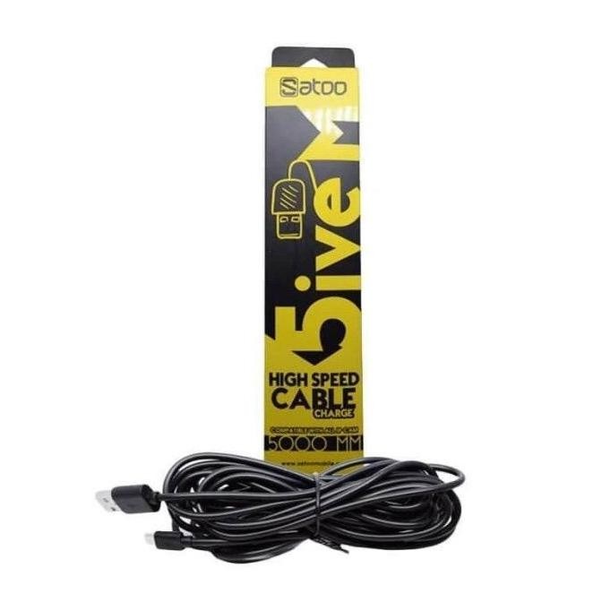diskon! kabel power cctv ip camera micro usb 5 meter - kabel cctv kamera hitam