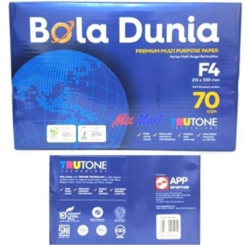

Termurah ! Kertas Fotocopy Print Folio F4 Bola Dunia 70 gr Rim
