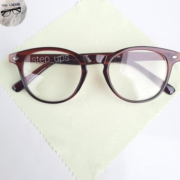

Kacamata Baca Plus Pria Wanita Brown Sugar Trendy Kece Free Case Kain