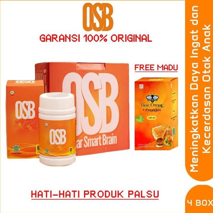 

TERMURAH 4 BOTOL OSB KAPSUL OTAK ANAK & LANSIA + BONUS MADU BEE OMAR - DAYA INGAT & ANTI PIKUN