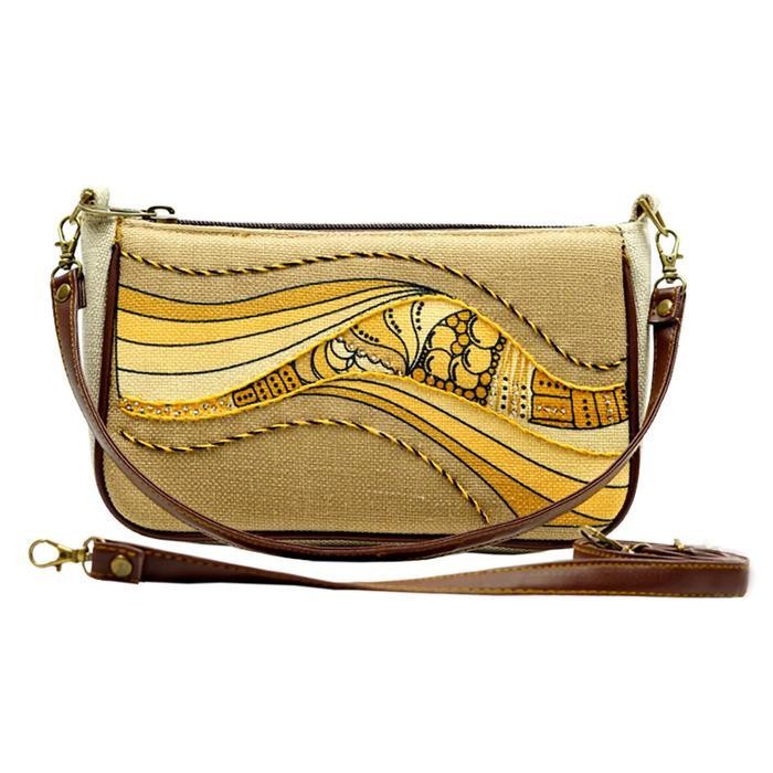 Marawa Tenzo - Solete Shoulder Bag Tas Etnik Mini Wanita Handmade Cream