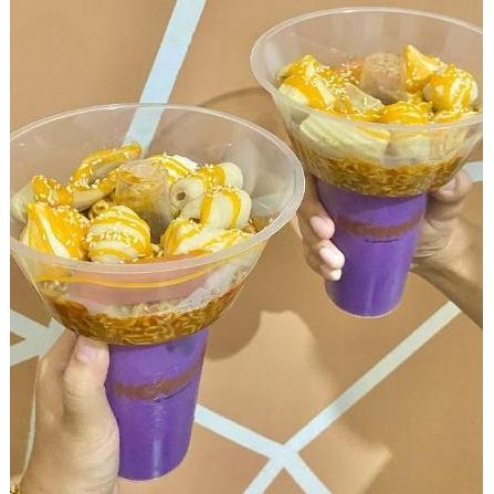 Snack Tray Cup Minum + Makan Ukuran 380Ml 400Ml 500Ml 700Ml Cup Minum Kekinian Cup Injection Cup Pp 