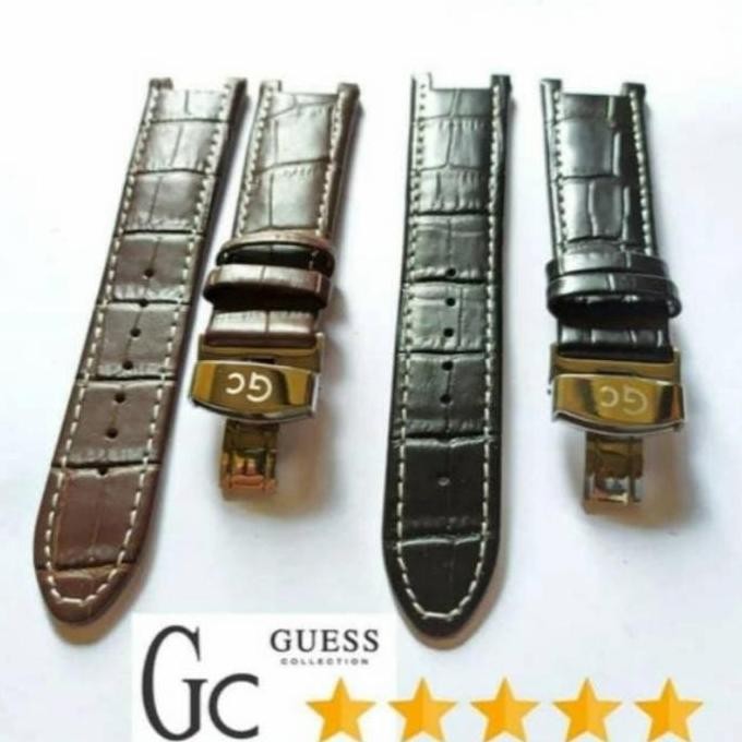 Ori - Strap Kulit Guess Collection Gc 22Mm + Buckle Butterfly - Tali Jam Tangan Elegan