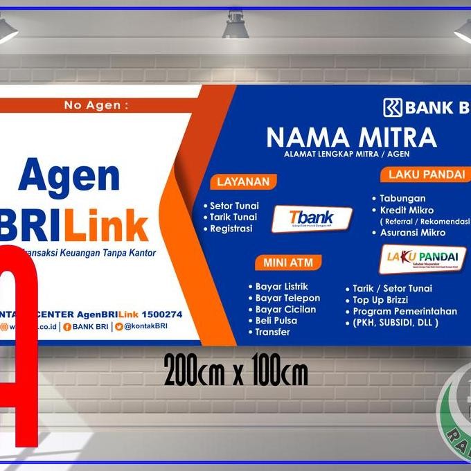 ready SPANDUK /BANNER | AGEN BRILINK UKURAN 2m X (60cm-100cm)