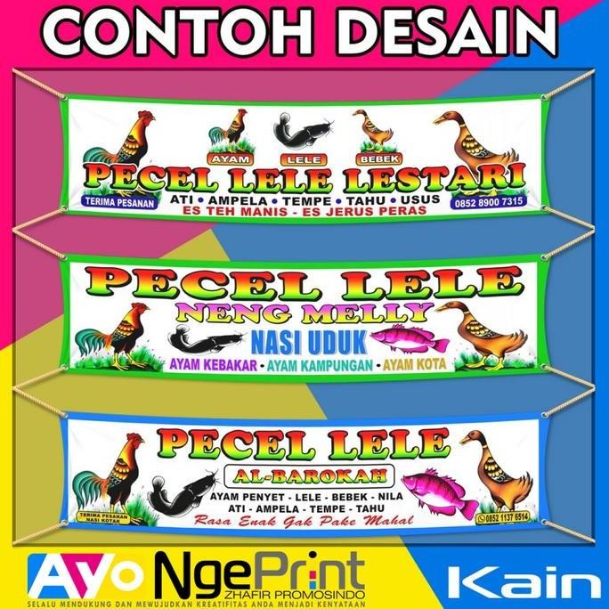 ready Cetak Spanduk Kain Pecel Lele | Sari Laut - BAHAN KAIN TC LOKAL