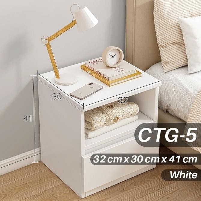 CTG-4/5/6/7 Meja kecil Lemari Sisi Ranjang Laci Kamar Tidur Mewah Minimalis Rak Laci Arsip 2 Susun M