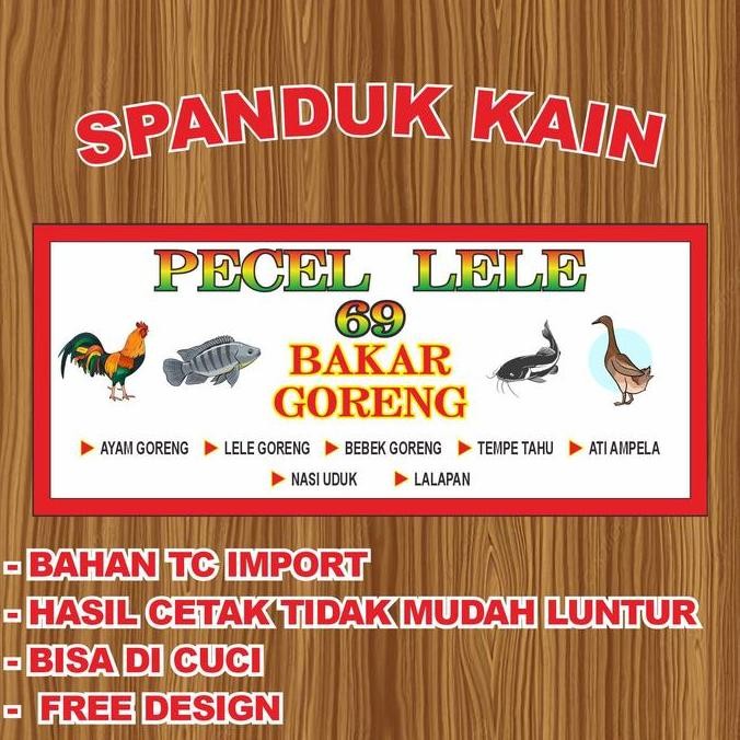ready SPANDUK KAIN PECEL LELE /SPANDUK JUALAN / SARI LAUT / SEAFOOD / SOTO