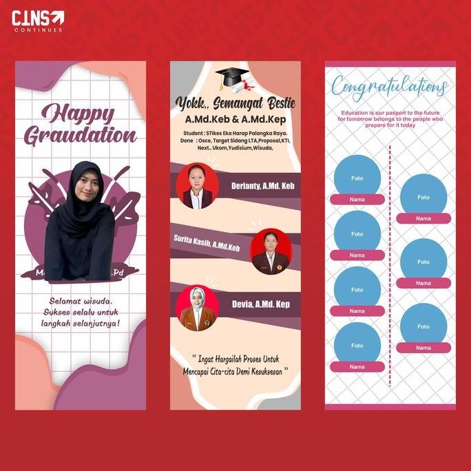 ready X Banner Wisuda Sidang Skripsi Custom Bisa Request Desain