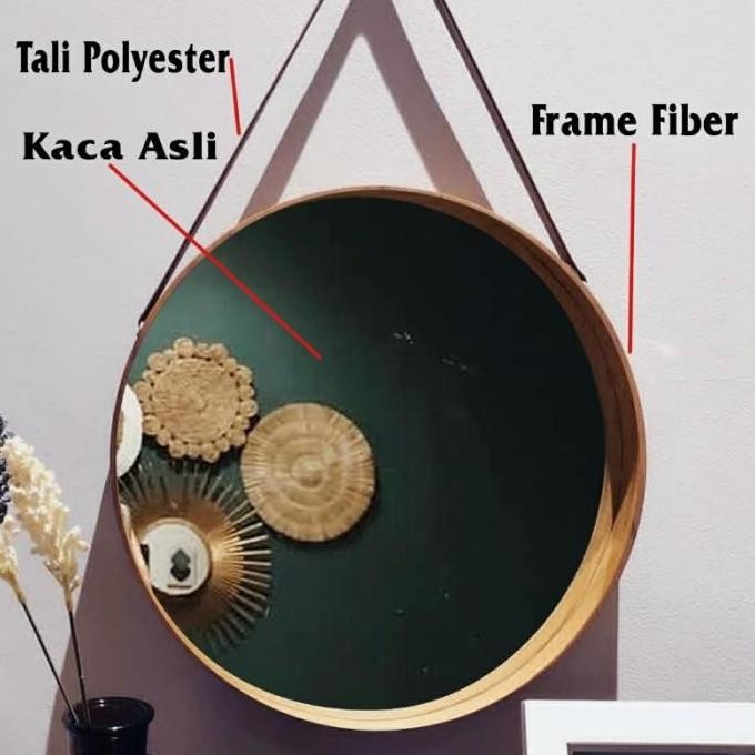Cermin Bulat 50cm Aesthetic / Cermin Dinding Gantung Berkualitas