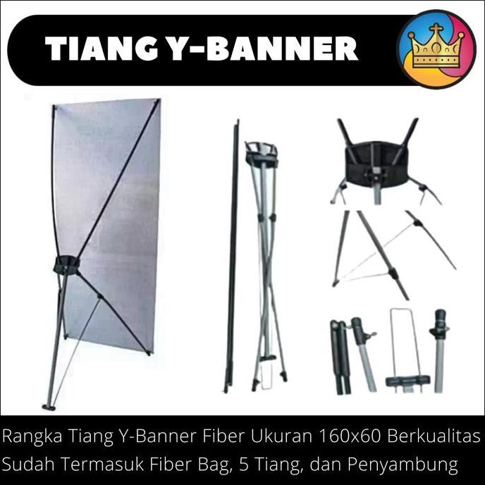 ready RANGKA Kerangka Tulang Tiang Y-Banner Fiber Ukuran Standar 160x60