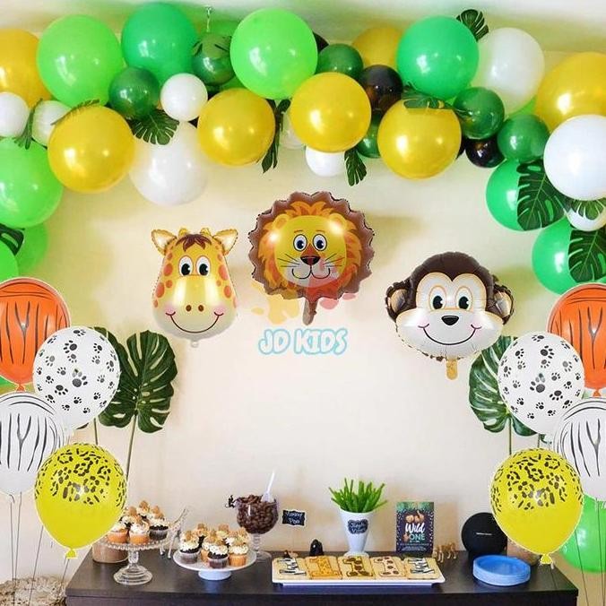 ready PAKET DEKORASI ULANG TAHUN ANAK TEMA JUNGLE ANIMAL