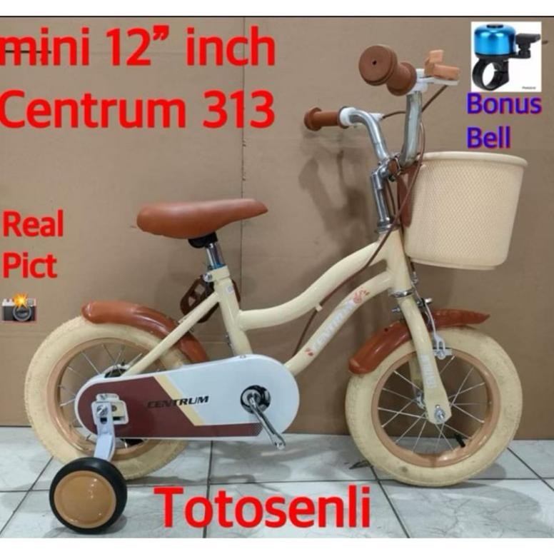 Terlaris Sepeda Mini Anak Perempuan 12 Inch Centrum 313 Keranjang Plastik Kuat
