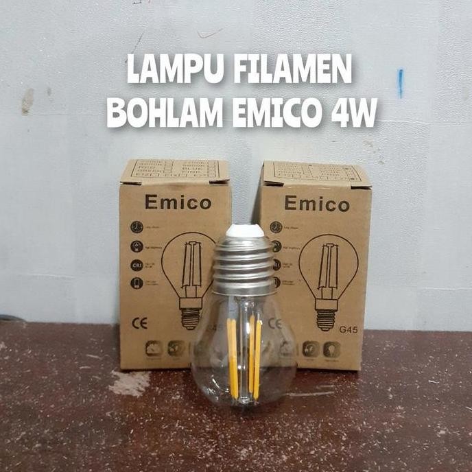 Lampu Cafe/Lampu Filamen Emico Bulat Cahaya Kuning