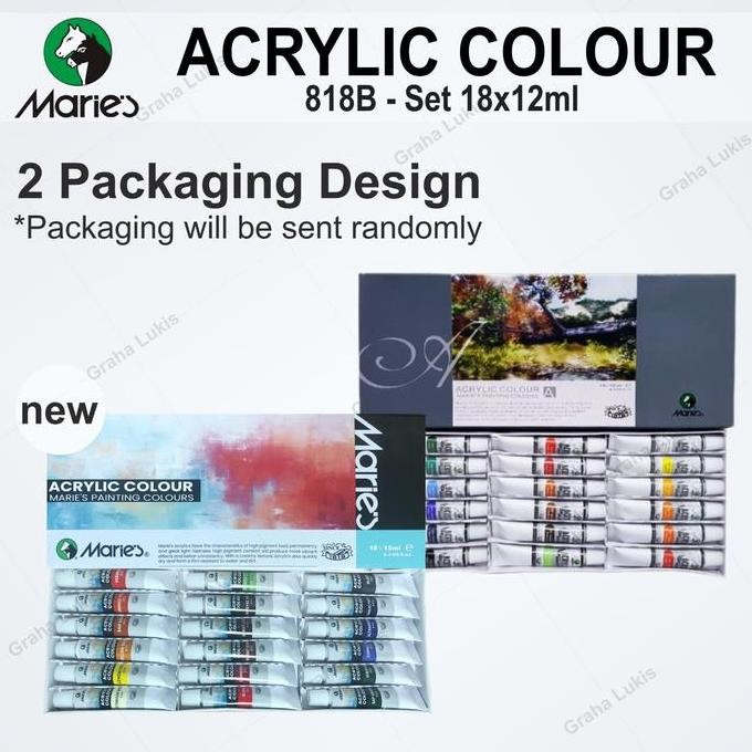 

TERBARU Cat Akrilik Maries Acrylic Colour set 18