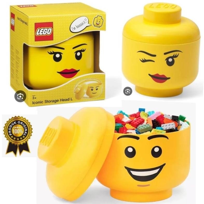Original Lego Storage Head size L  / Tempat Penyimpan lego Storage Large Size DiM