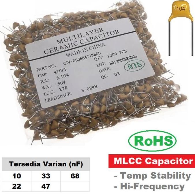 MULTILAYER CERAMIC CAPACITOR MLCC 10NF 22NF 33NF 47NF 68NF KAPASITOR
