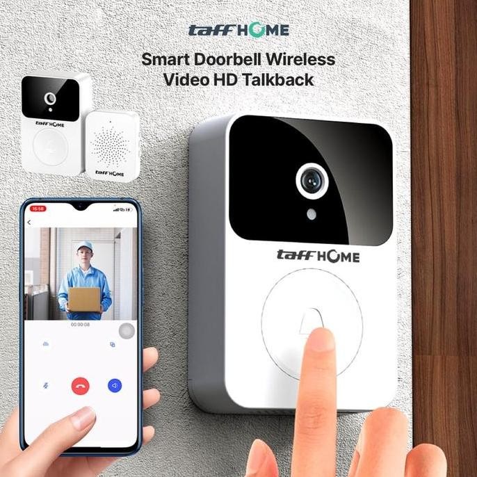 TaffHOME Smart Bell Rumah Wireless dengan Kamera Intercom JS