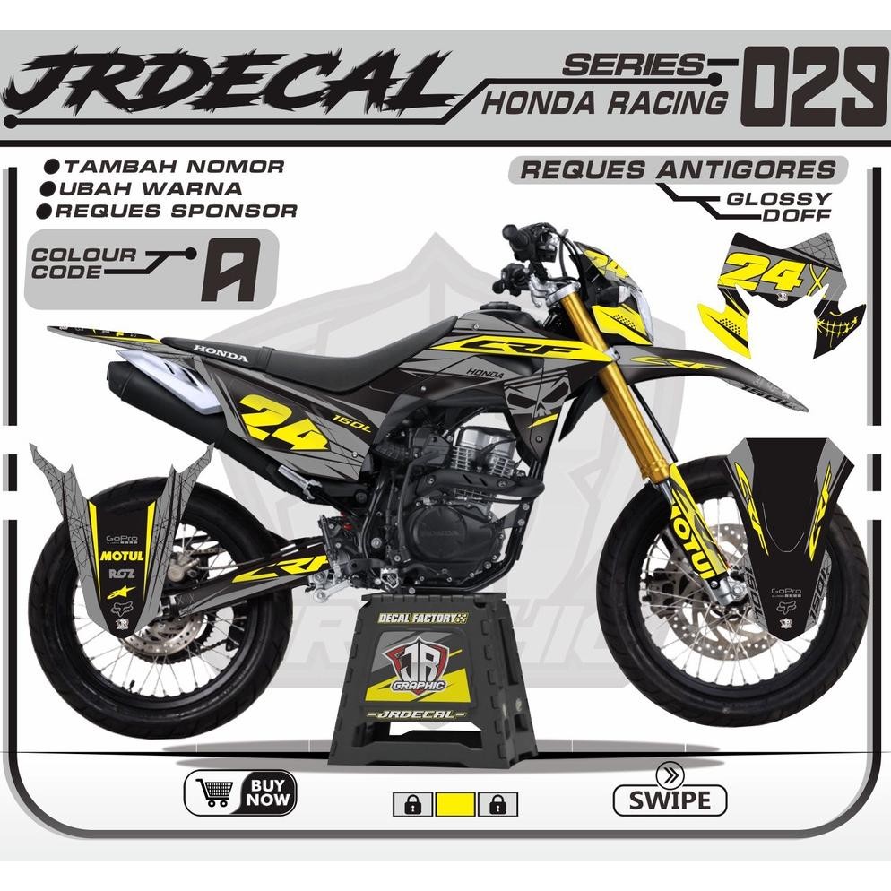 (BISA COD) Decal Honda CRF 150L Full Body Desain Simpel Minimalis Tengkorak Piston-DEKAL CRF 150L HI