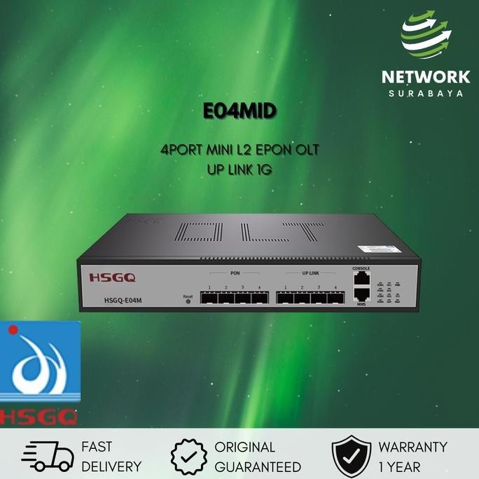 Hsgq E04Mid Olt Epon L2 4Pon Px20+++ Mini 4*1G Uplink Sfp 1U Non Sfp New Stok