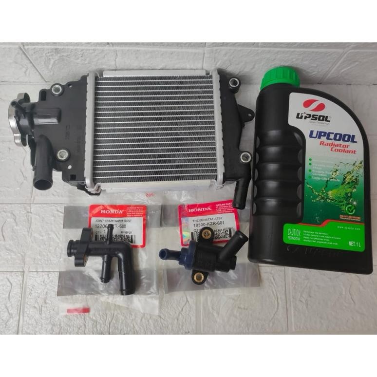 Paket Radiator (KZR)+Air Radiator+Termostat+Selang Buat Motor Vario 125 Tecno, Vario 125 Cbs, Vario 
