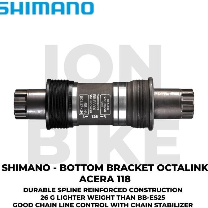SHIMANO OCTALINK BB ES300 118 BOTTOM BRACKET HOLLOWTECH 1 MTB ORIGINAL STOK TERBATAS