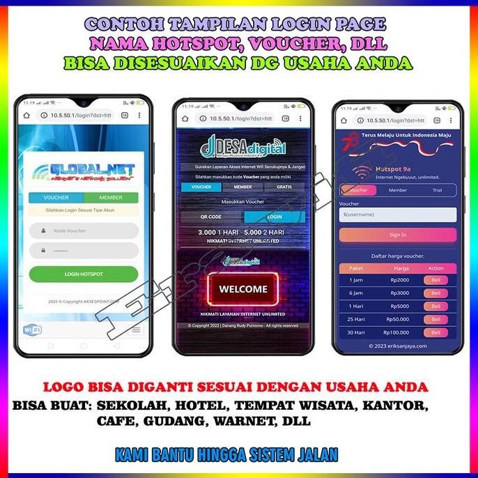 Paket Usaha Wifi Hotspot Sistem Voucher Rt Rw Net 3 Km 360 Derajat New Stok