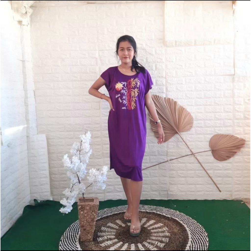 Baju Daster Bali  All Size Bambu Warna Orens Orange dan Ungu