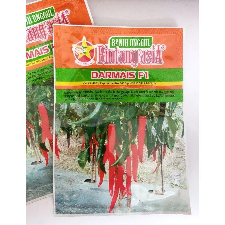 Benih cabe DARMAIS F1 10gram, benih cabe besar unggul Bintang Asia, Benih Citra Asia